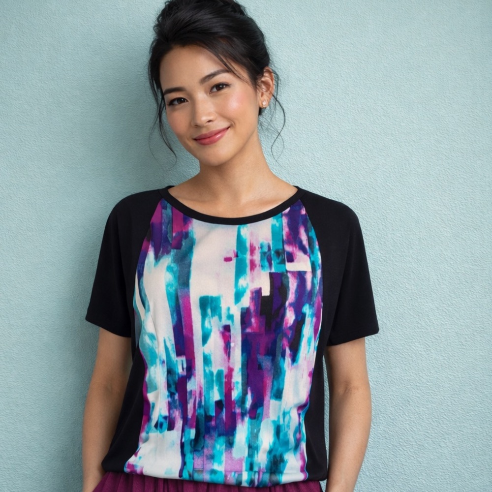 Calvin Klein Graphic Silky Short Sleeve Top